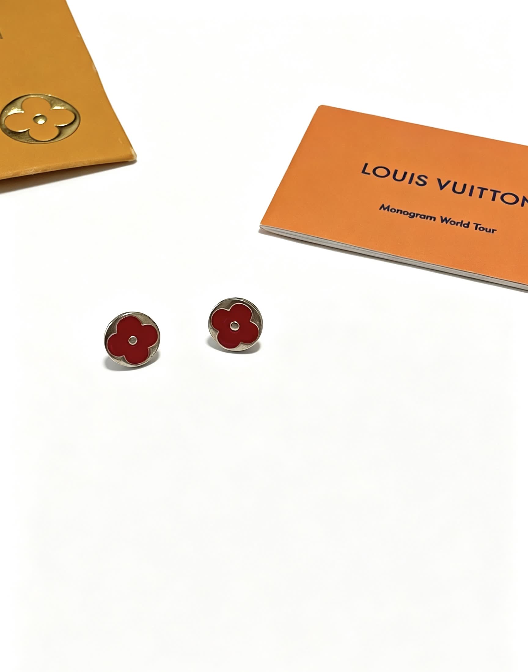 Louis Vuitton Red Flower Earrings